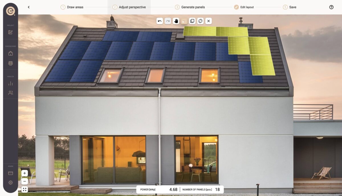 Design solar systems on photos